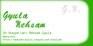 gyula mehsam business card